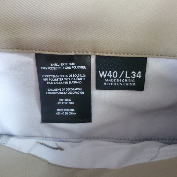 Men’s 32 Degrees Cool Regular Fit Stretch Performan Pant Tan Size 40x34 NWT - Picture 11 of 12